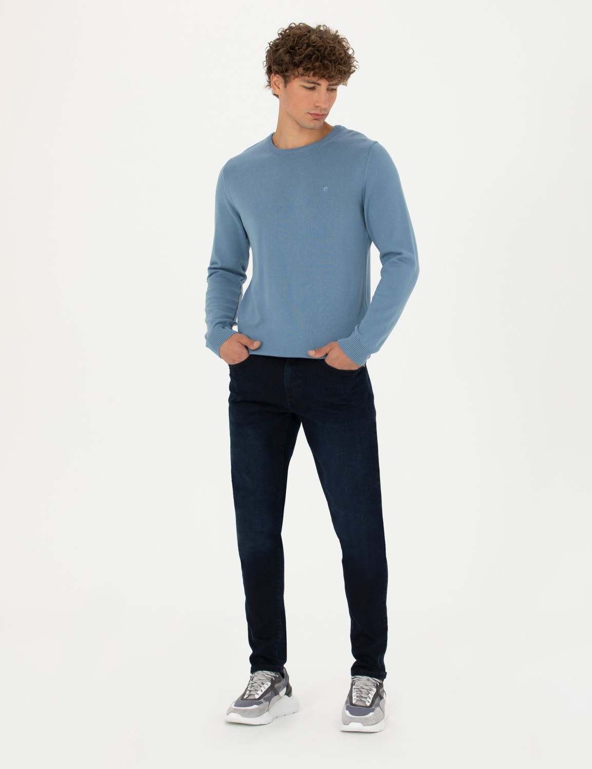 Pierre Cardin Erkek Lacivert Slim Fit Jean Pantolon 50276526-VR033 görsel 3