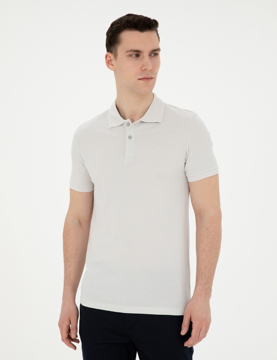 Pierre Cardin Erkek Taş Slim Fit %100 Pamuk Polo Yaka Basic Tişört 50291625-VR049