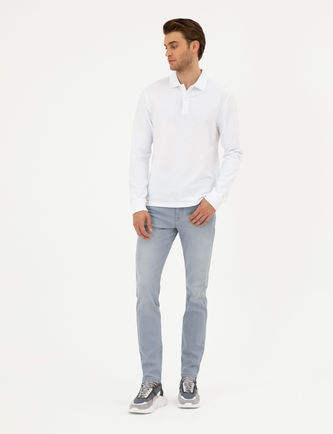 Pierre Cardin Erkek Indigo Slim Fit Basic Sweatshirt 50294438-VR028 görsel 4