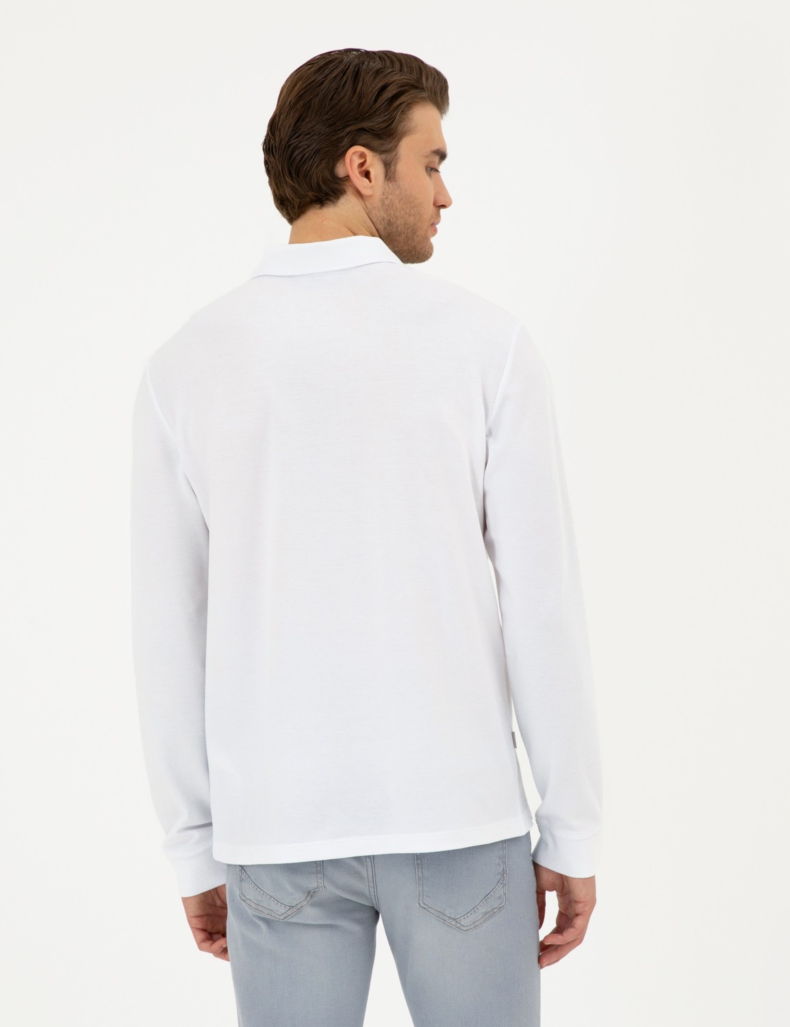 Pierre Cardin Erkek Indigo Slim Fit Basic Sweatshirt 50294438-VR028 görsel 5