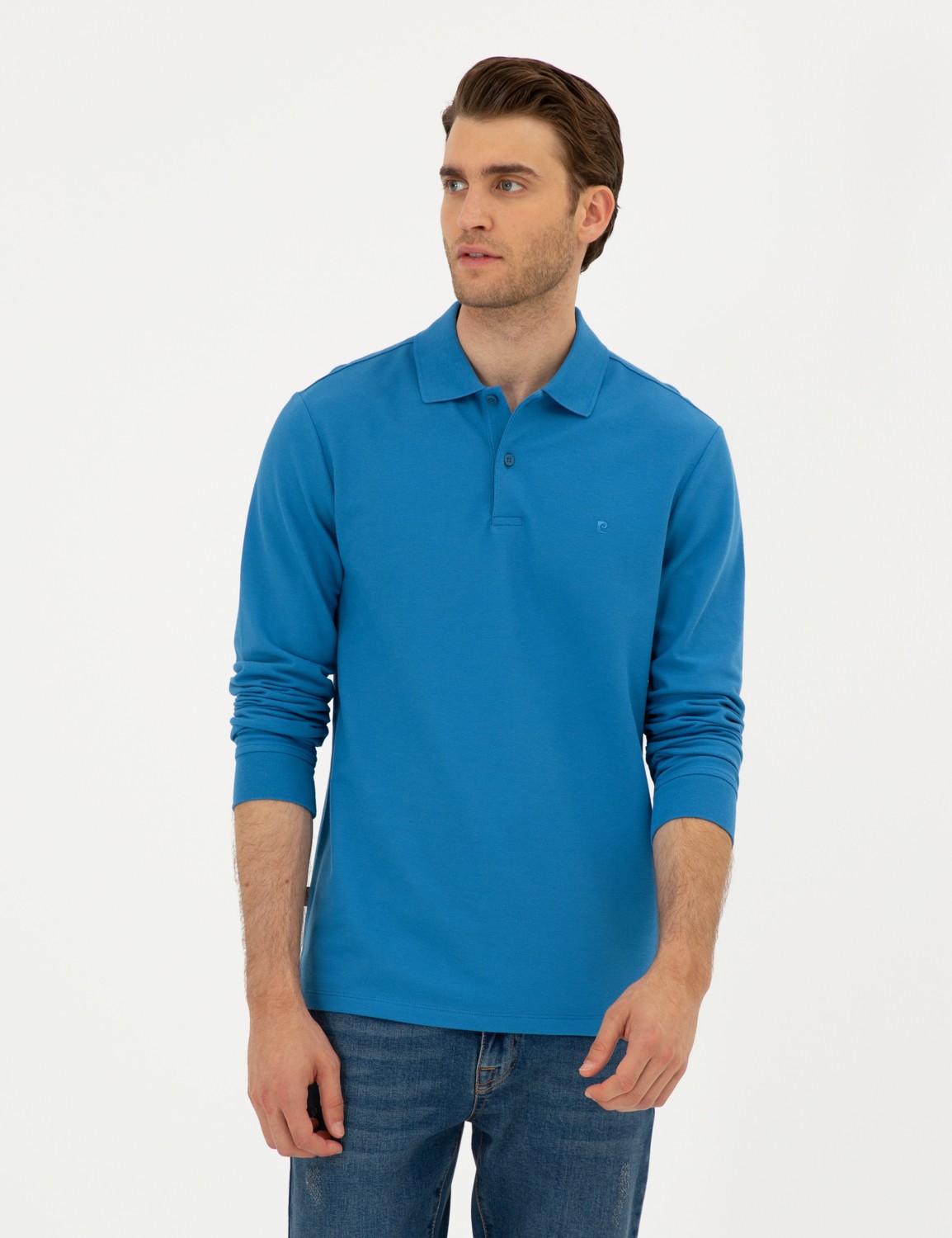 Pierre Cardin Erkek Indigo Slim Fit Basic Sweatshirt 50294438-VR028 görsel 8
