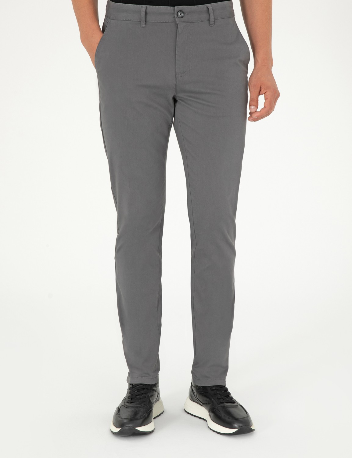 Pierre Cardin Erkek Siyah Slim Fit Basic Kanvas Pantolon 50292522-VR046 görsel 2