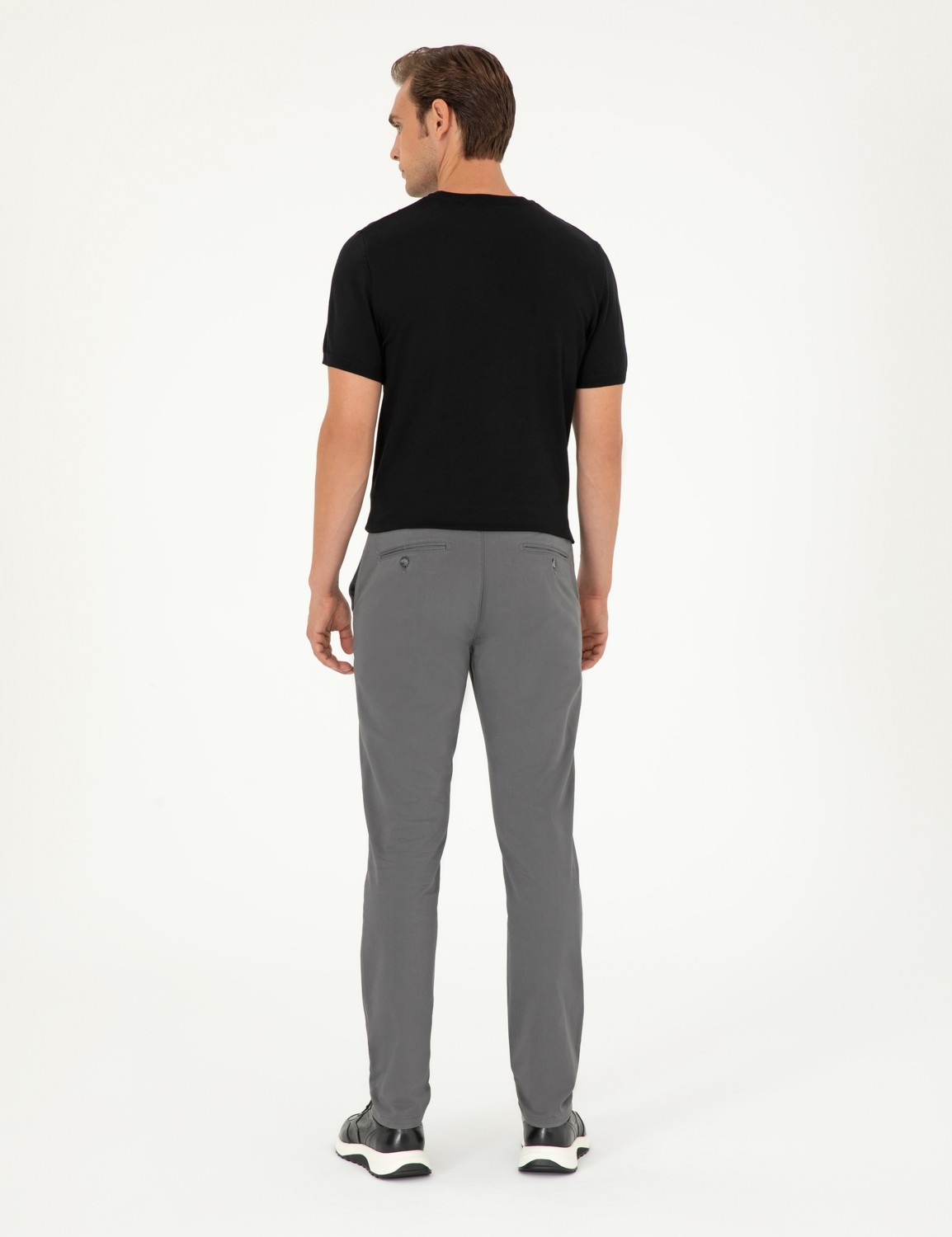 Pierre Cardin Erkek Siyah Slim Fit Basic Kanvas Pantolon 50292522-VR046 görsel 4