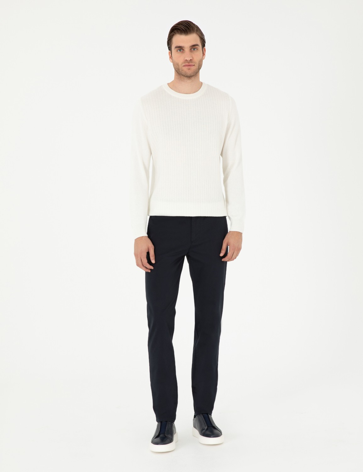Pierre Cardin Erkek Siyah Slim Fit Basic Kanvas Pantolon 50292522-VR046 görsel 8
