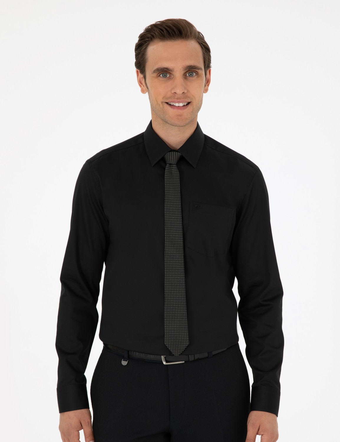 Pierre Cardin Erkek Beyaz %100 Pamuk Parlak Saten Regular Fit Uzun Kollu Basic Gömlek 50292536-VR013 görsel 3