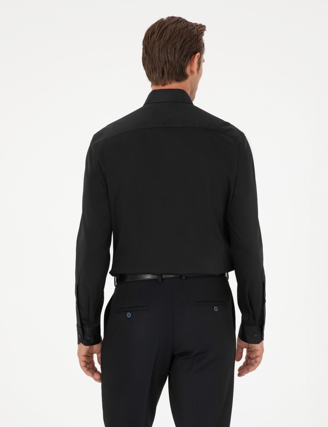 Pierre Cardin Erkek Beyaz %100 Pamuk Parlak Saten Regular Fit Uzun Kollu Basic Gömlek 50292536-VR013 görsel 5