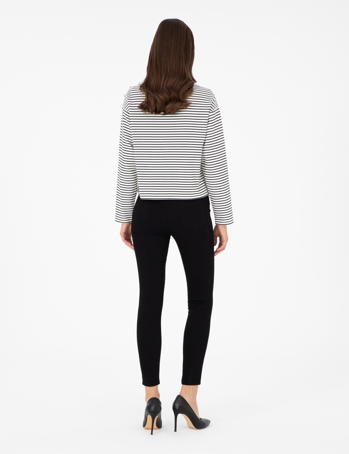 Pierre Cardin Kadın Siyah Skinny Fit Jean Pantolon 50291380-VR046 görsel 4