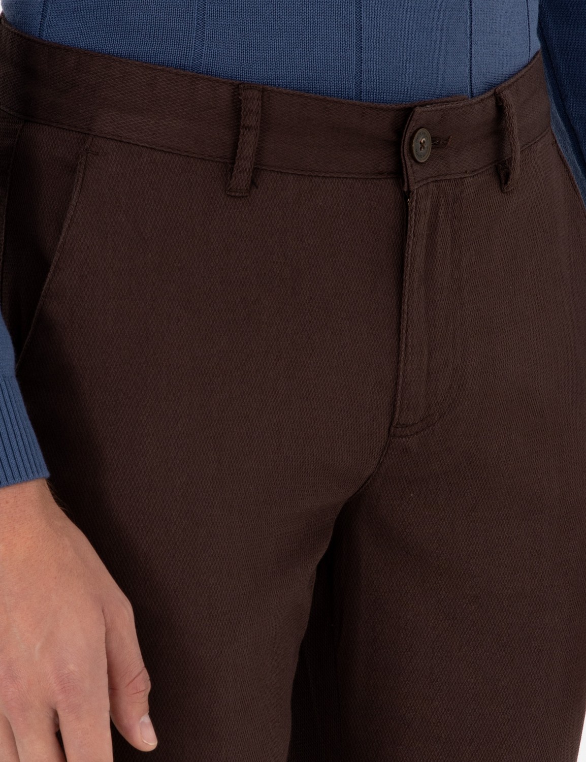 Pierre Cardin Erkek Koyu Kahverengi Slim Fit Kanvas Pantolon 50299517-VR084 görsel 5