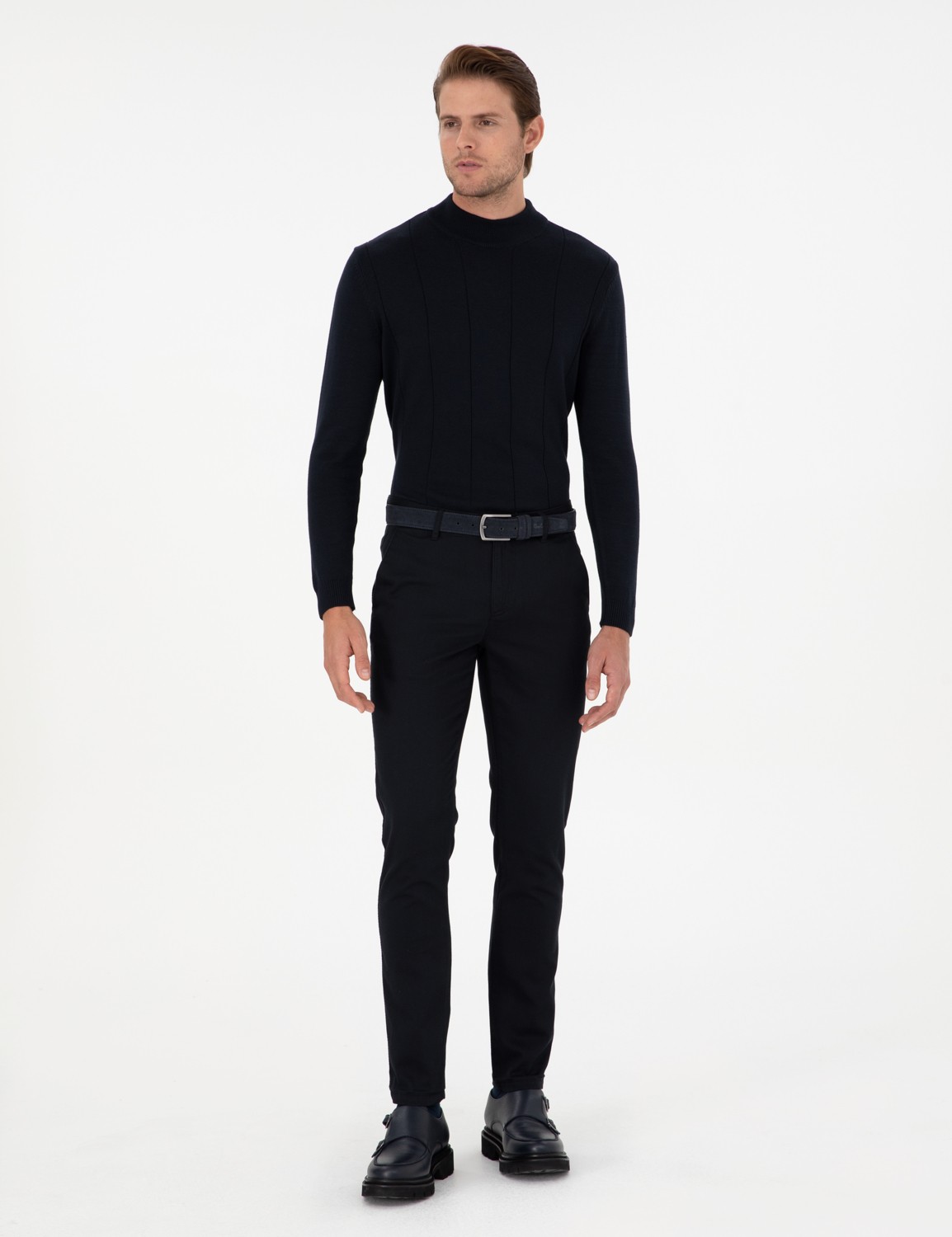 Pierre Cardin Erkek Koyu Kahverengi Slim Fit Kanvas Pantolon 50299517-VR084