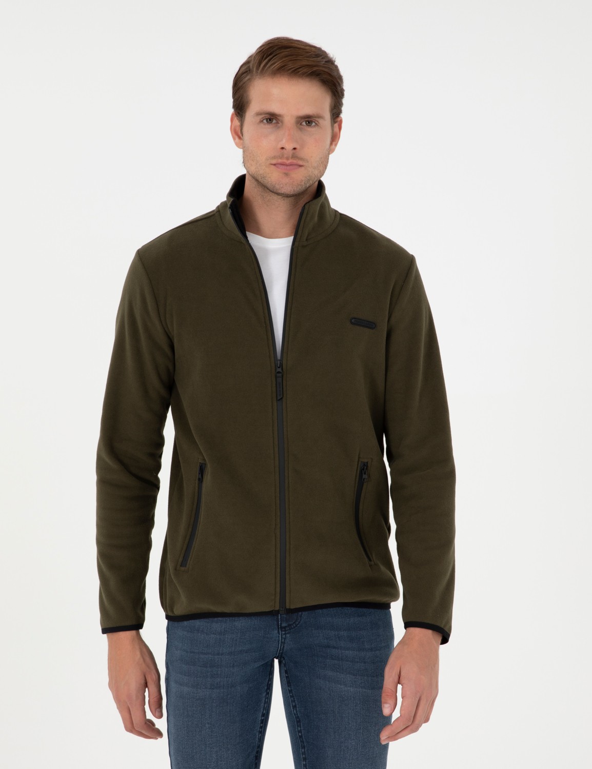 Pierre Cardin Erkek Haki Regular Fit Polar Hırka 50298991-VR027