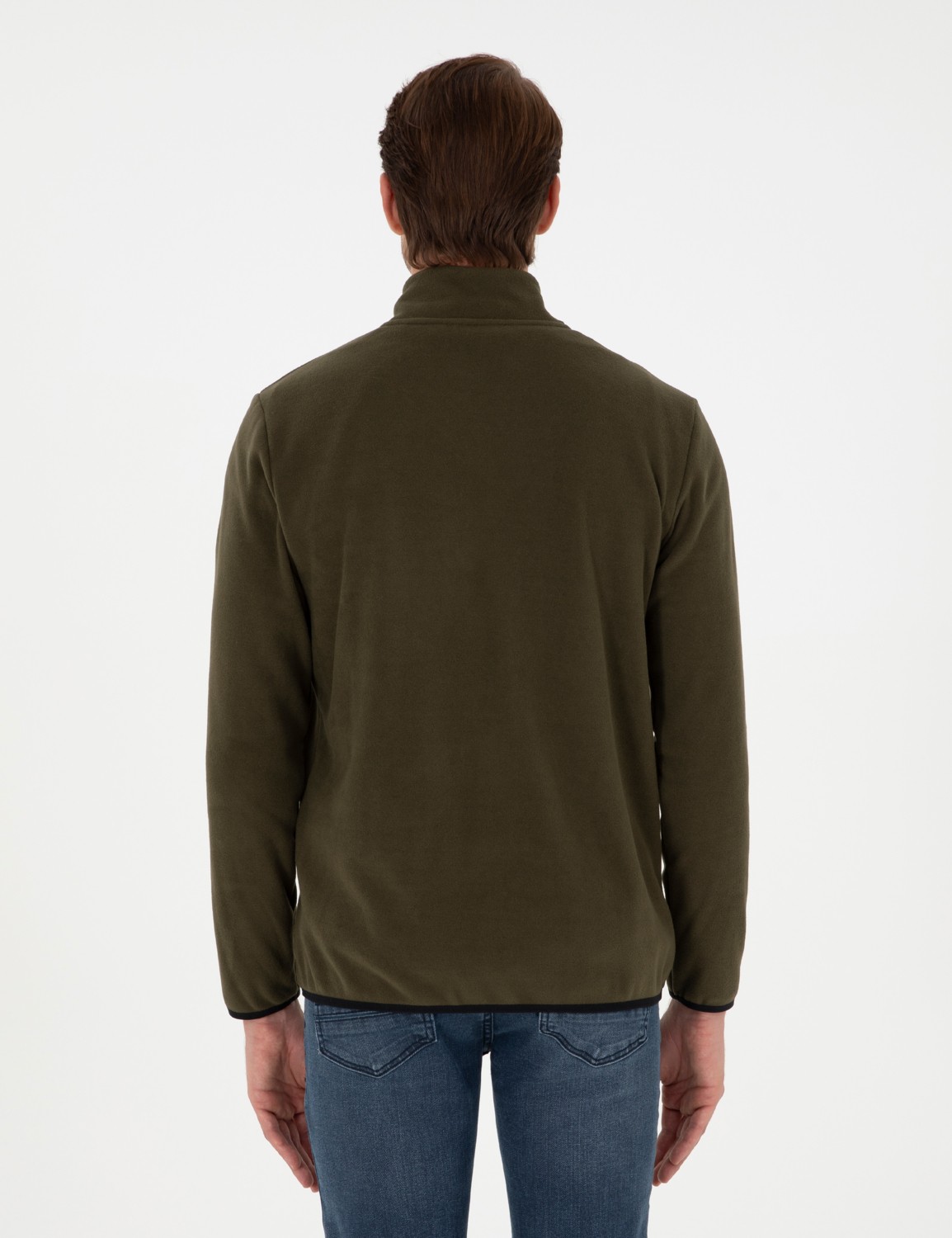 Pierre Cardin Erkek Haki Regular Fit Polar Hırka 50298991-VR027 görsel 5