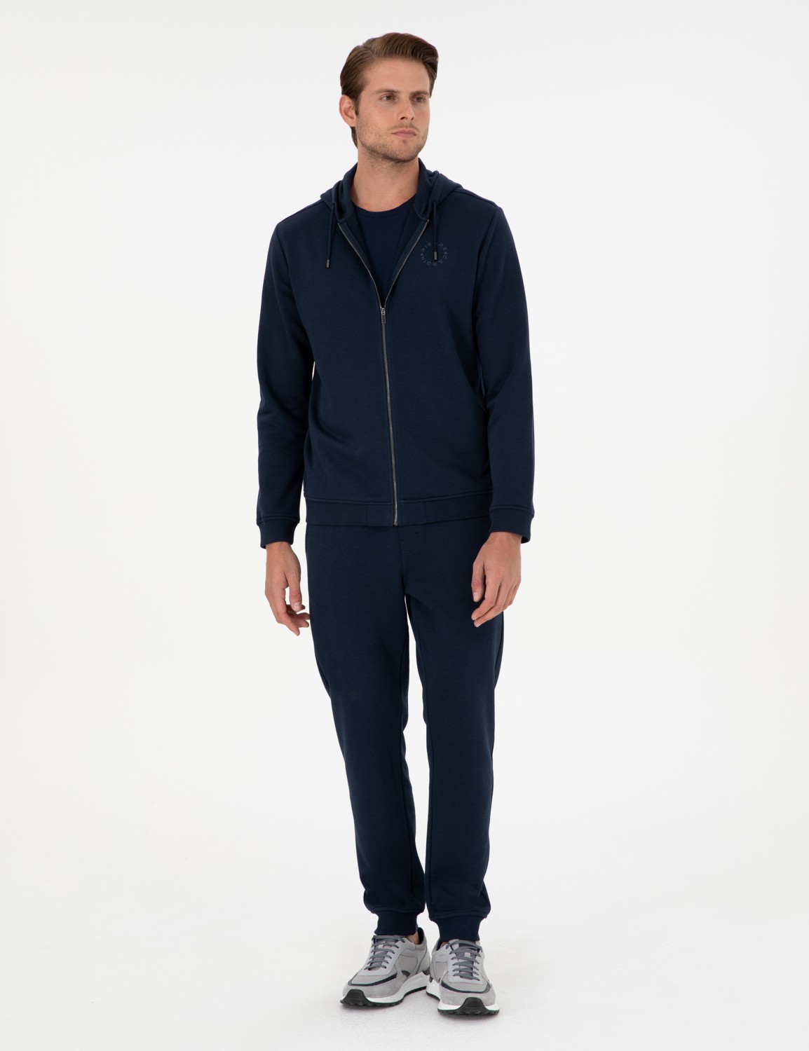 Pierre Cardin Erkek Lacivert Slim Fit 3 İplik Paçası Lastikli Eşofman Altı 50299286-VR033
