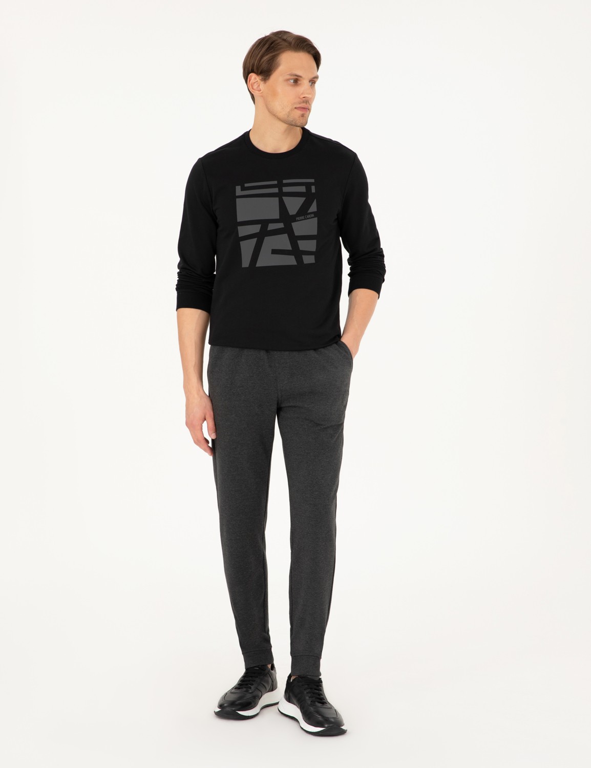 Pierre Cardin Erkek Lacivert Slim Fit 3 İplik Paçası Lastikli Eşofman Altı 50299286-VR033