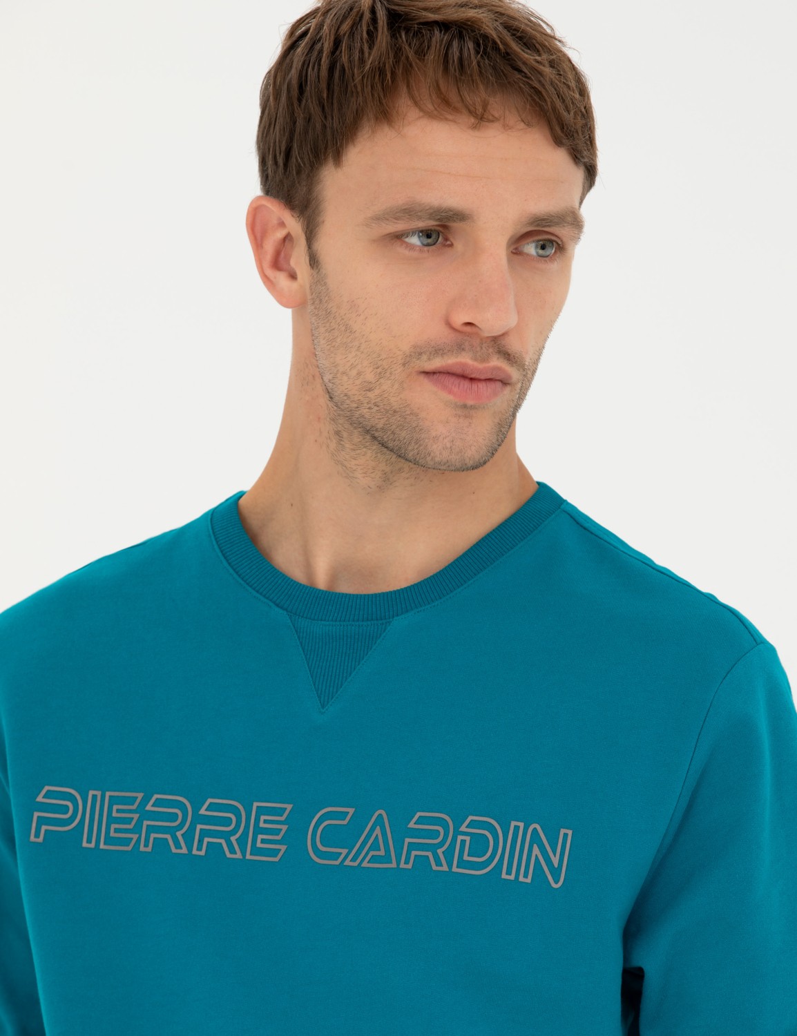 Pierre Cardin Erkek Zümrüt 2 İplik Regular Fit İçi %100 Pamuk Sweatshirt 50279523-VR055 görsel 2
