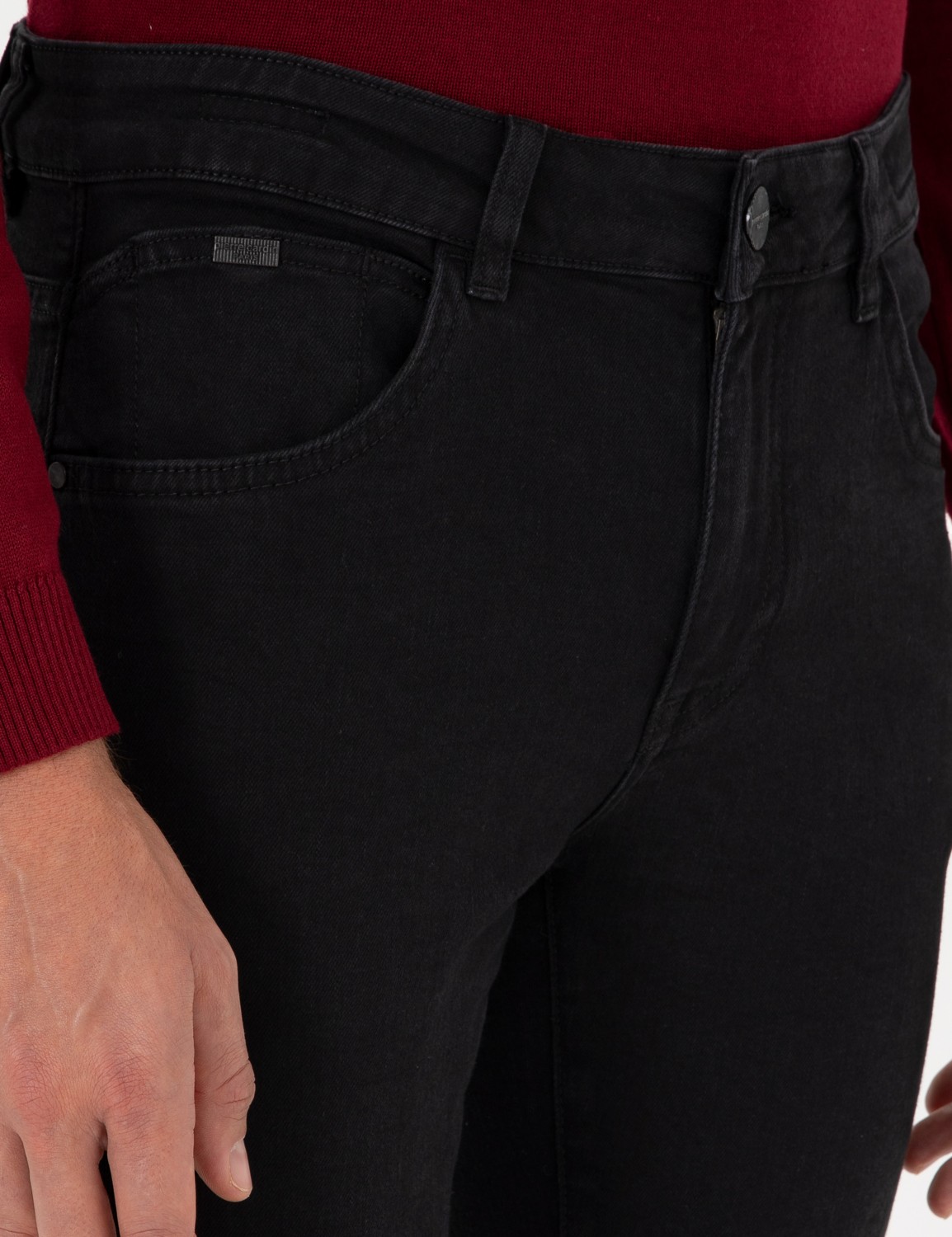 Pierre Cardin Erkek Siyah Slim Fit Jean Pantolon 50299876-VR046 görsel 5