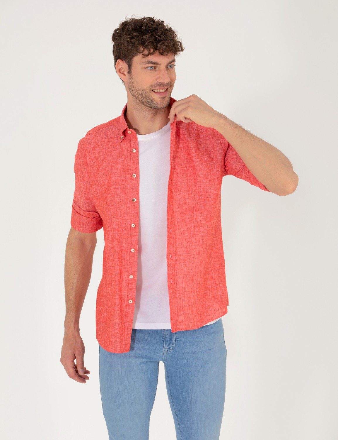 Pierre Cardin Erkek Beyaz Regular Fit Uzun Kollu Gömlek 50265119-VR013 görsel 2