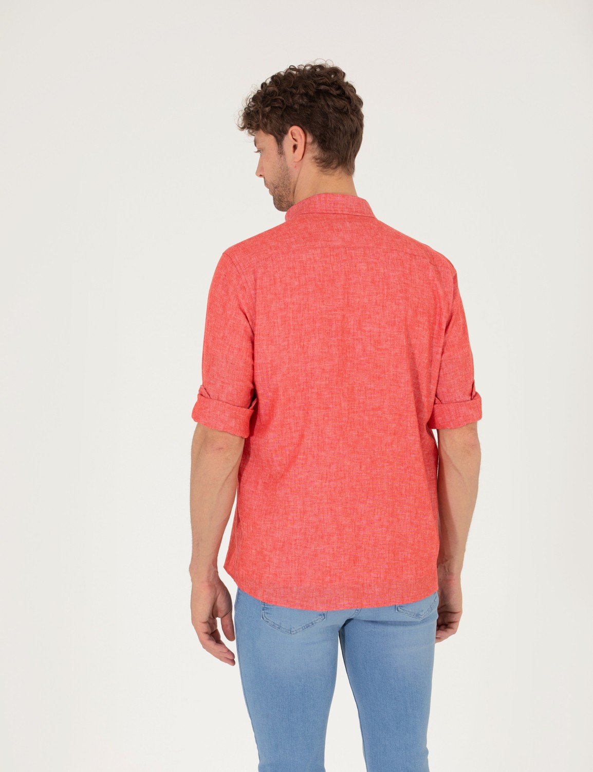 Pierre Cardin Erkek Beyaz Regular Fit Uzun Kollu Gömlek 50265119-VR013 görsel 5
