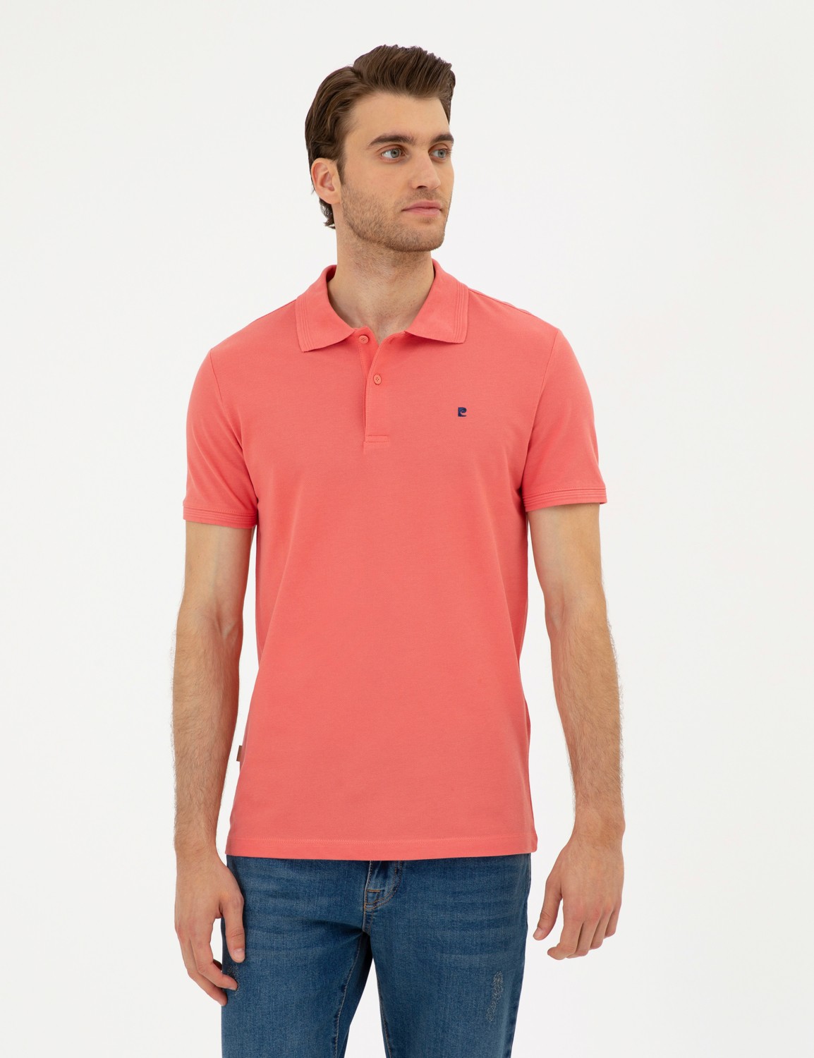 Pierre Cardin Erkek Taş Slim Fit %100 Pamuk Polo Yaka Basic Tişört 50291625-VR049
