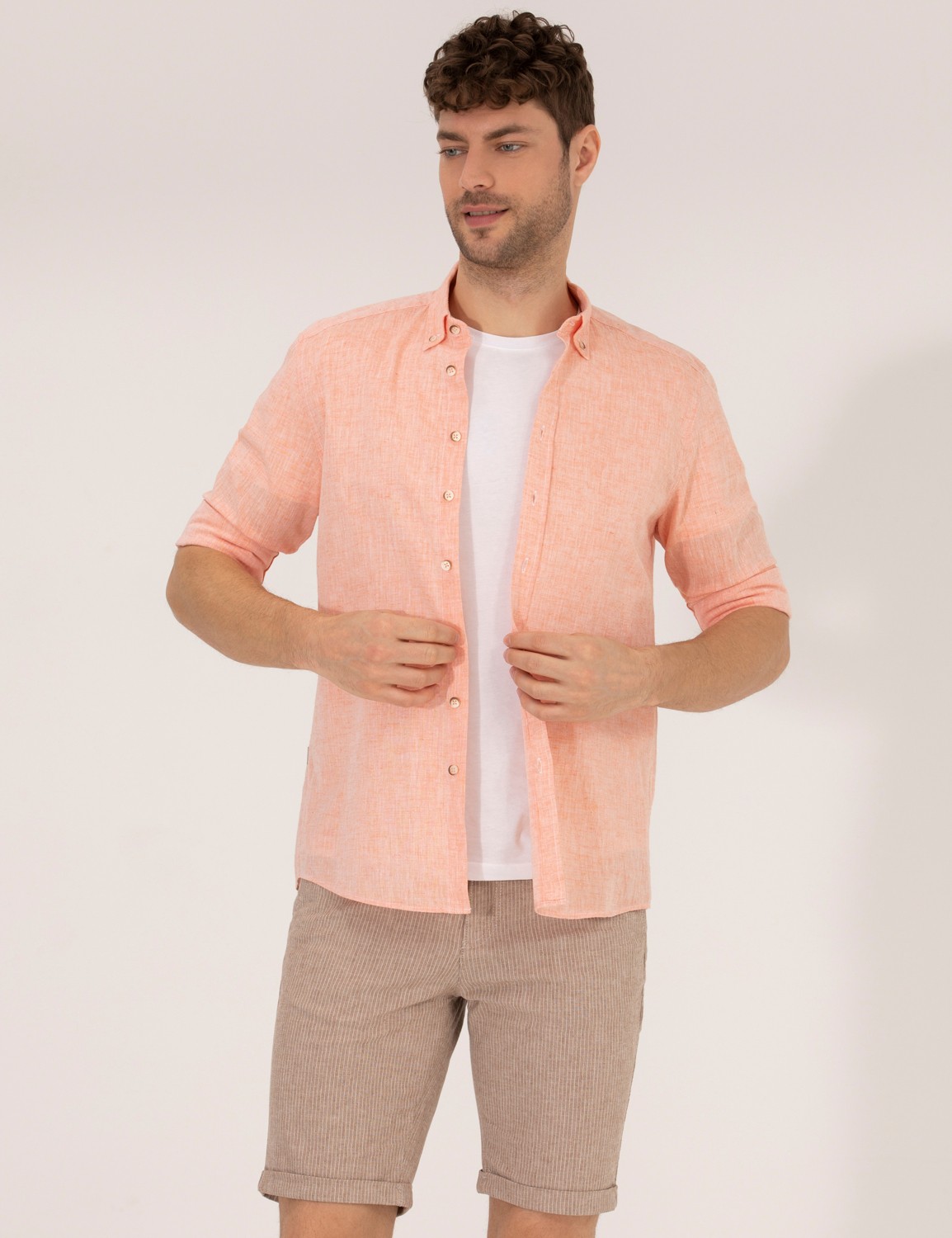 Pierre Cardin Erkek Beyaz Regular Fit Uzun Kollu Gömlek 50265119-VR013