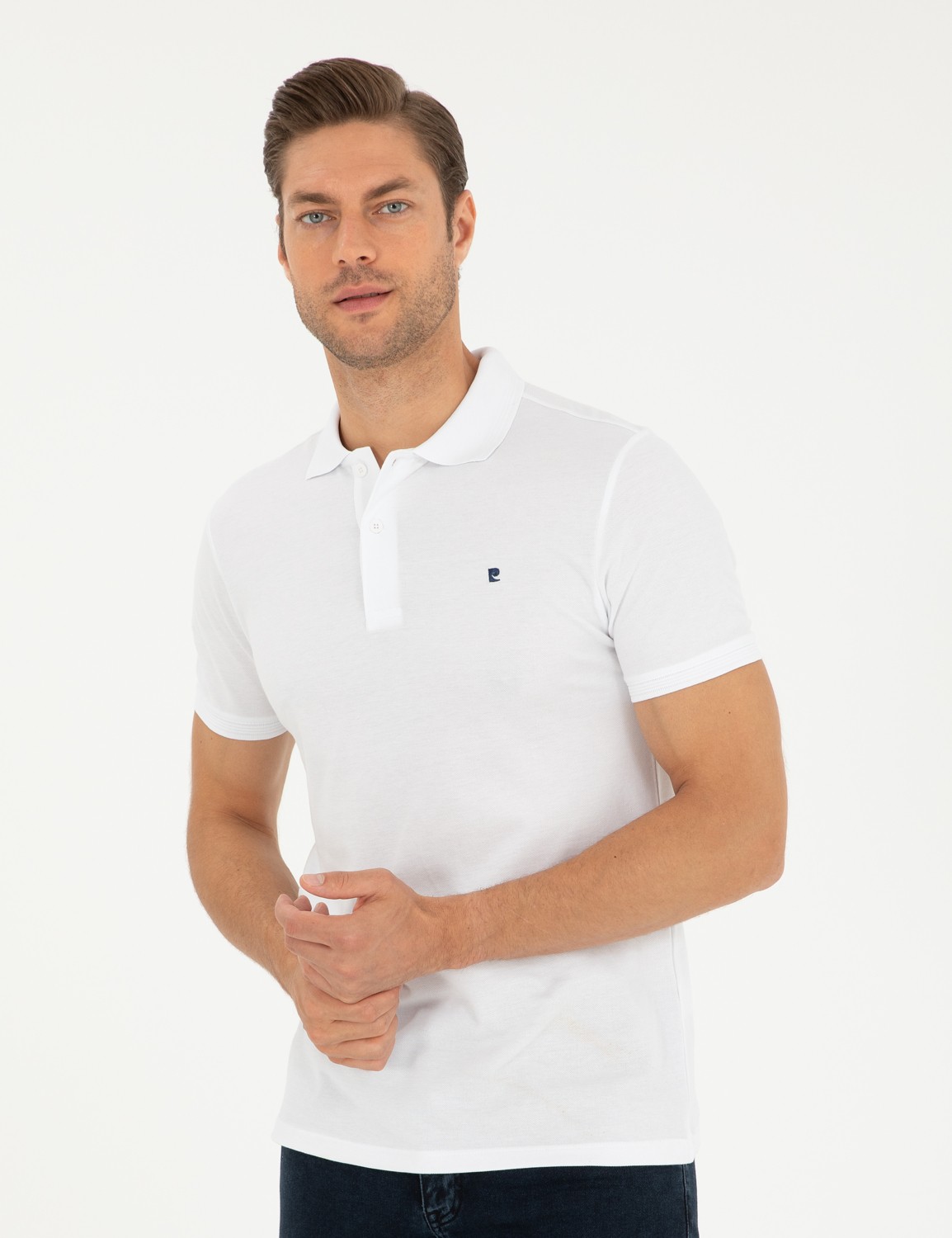 Pierre Cardin Erkek Taş Slim Fit %100 Pamuk Polo Yaka Basic Tişört 50291625-VR049