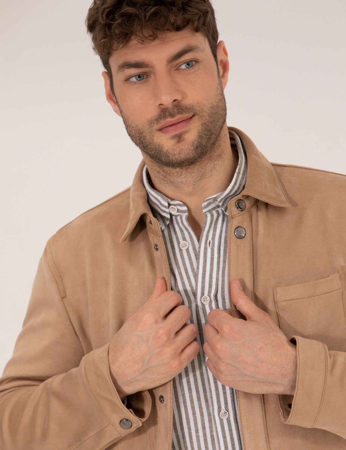 Pierre Cardin Erkek Bej Deri Ceket 50273469-591 görsel 4