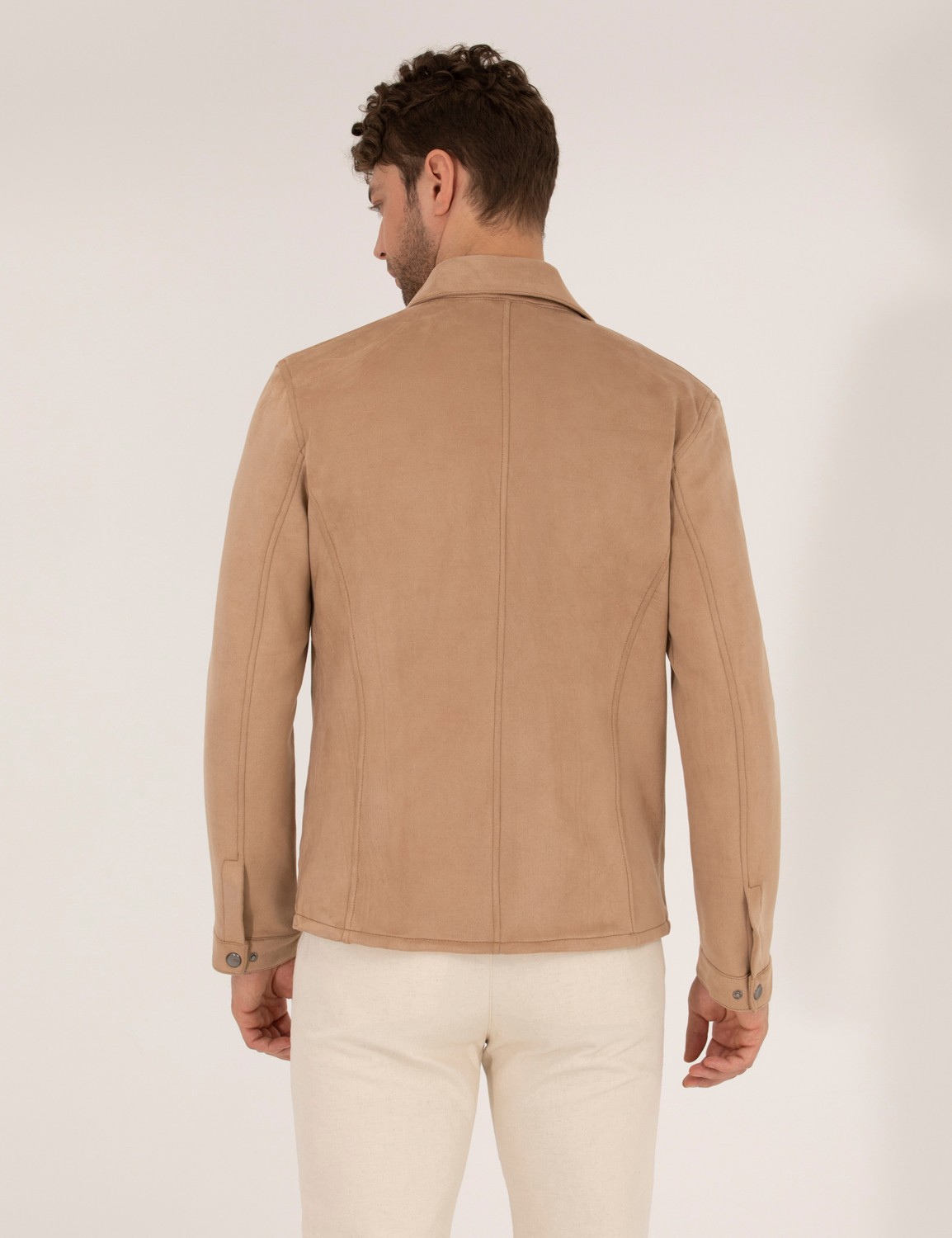 Pierre Cardin Erkek Bej Deri Ceket 50273469-591 görsel 5