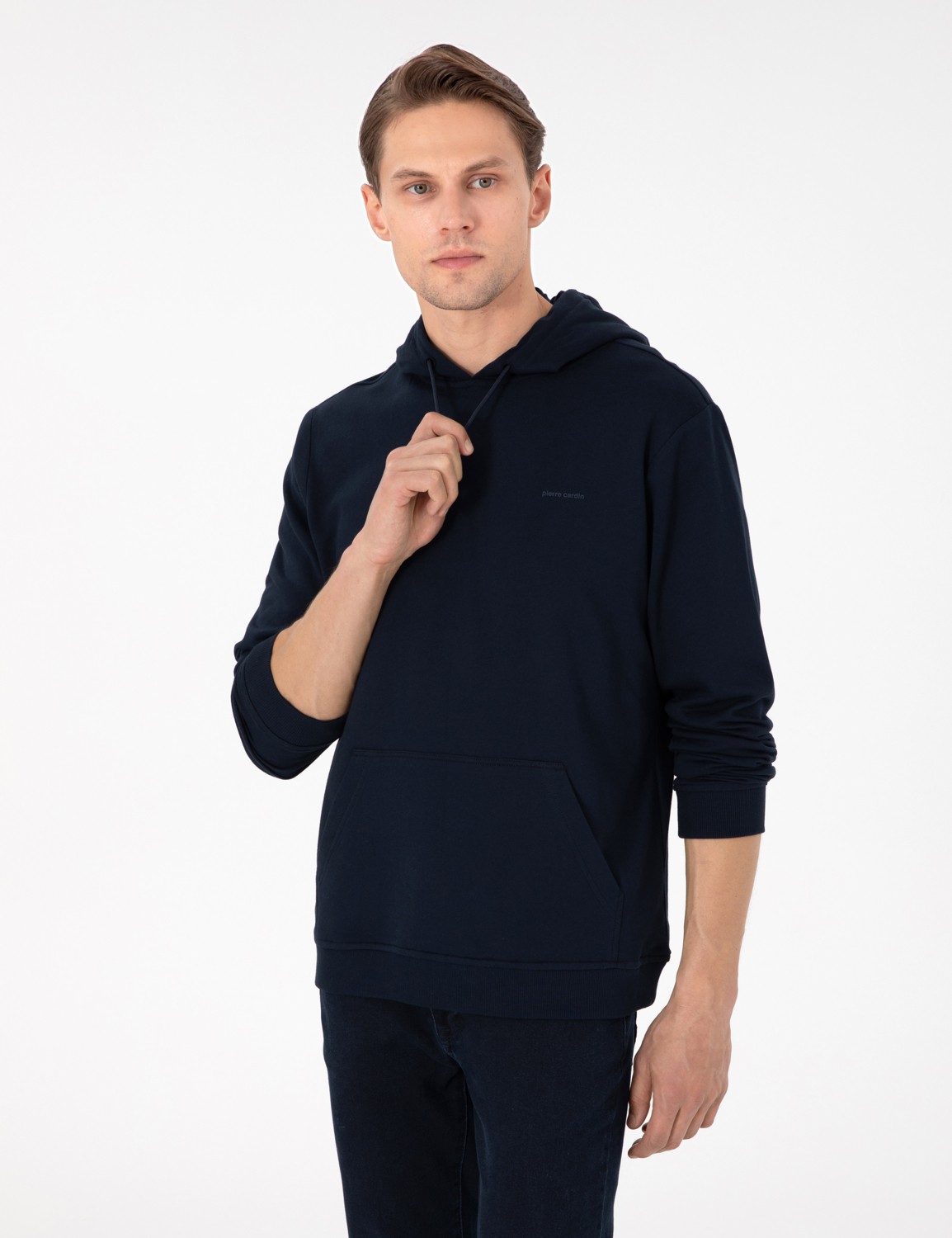 Pierre Cardin Erkek Siyah Regular Fit Kapüşonlu Sweatshirt 50298987-VR046 görsel 8