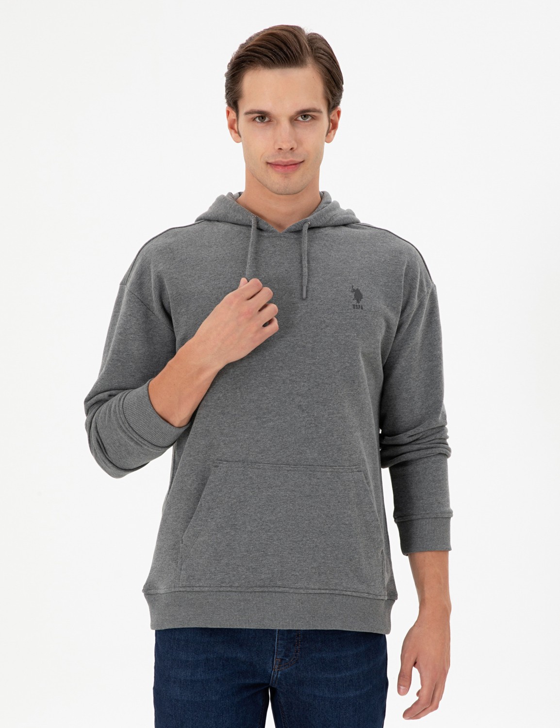 U.S. Polo Assn. Erkek Bordo Basic Sweatshirt 50298271-VR014