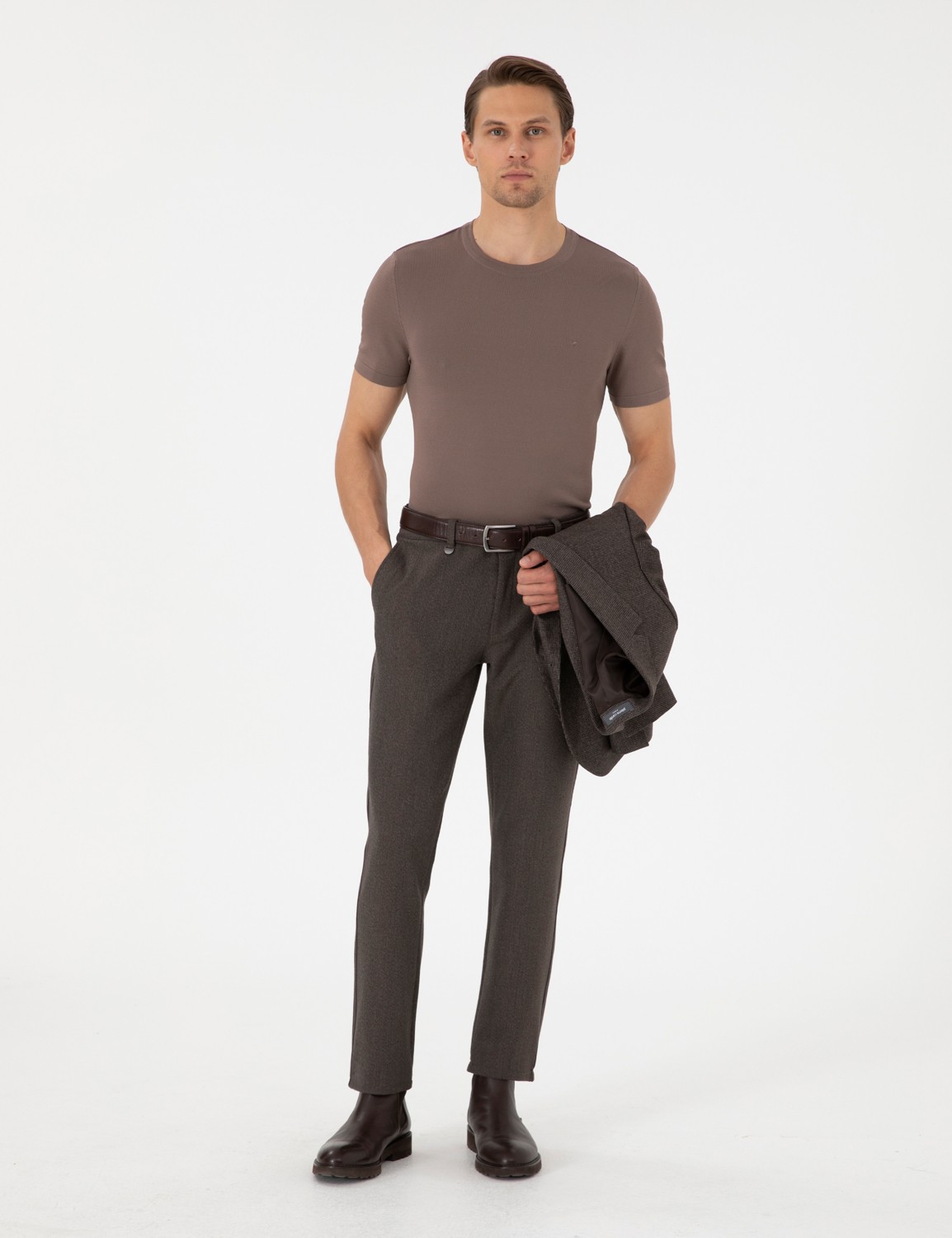 Pierre Cardin Kahverengi Slim Fit Kumaş Pantolon 50292959 VR029