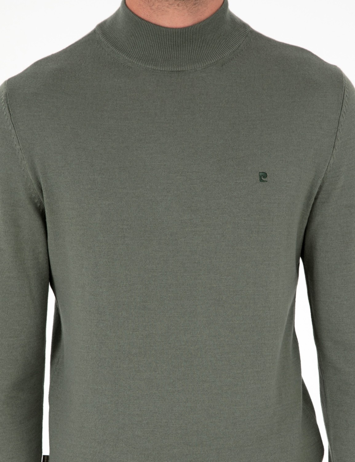 Pierre Cardin Erkek Kahverengi Slim Fit Yarım Balıkçı Yaka Basic Triko Kazak 50296614-VR163 görsel 6