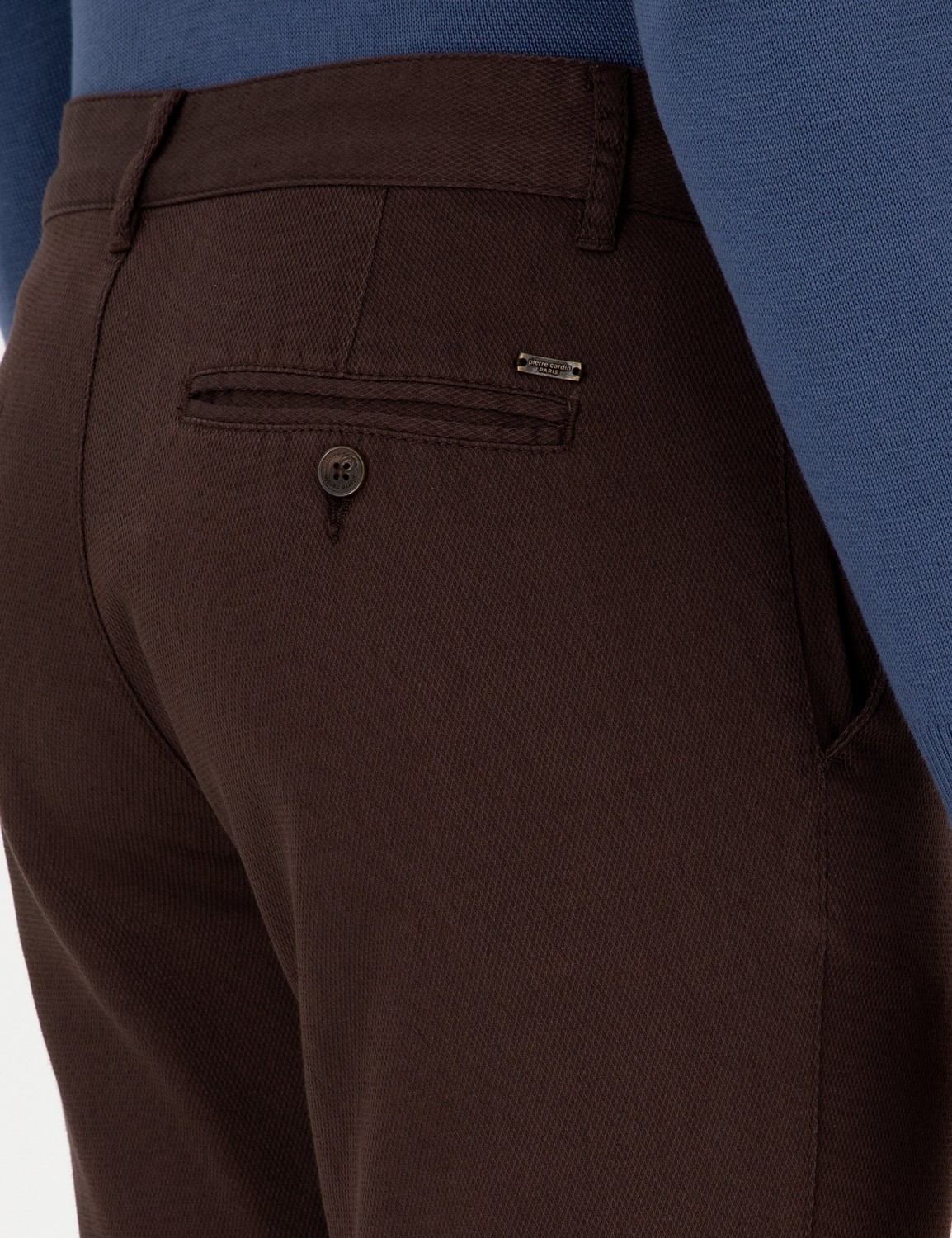 Pierre Cardin Erkek Koyu Kahverengi Slim Fit Kanvas Pantolon 50299517-VR084 görsel 6
