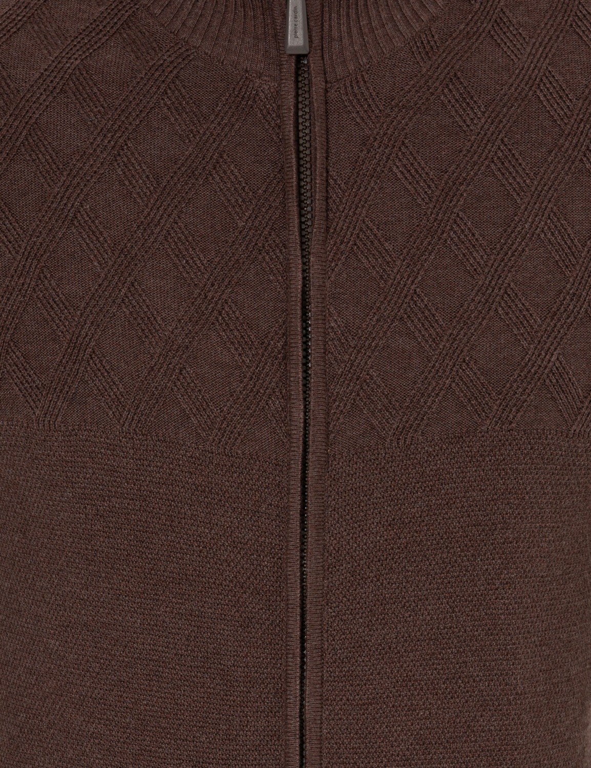 Pierre Cardin Erkek Açık Kahverengi Slim Fit Fermuarlı Triko Hırka 50258802-VR160 görsel 6