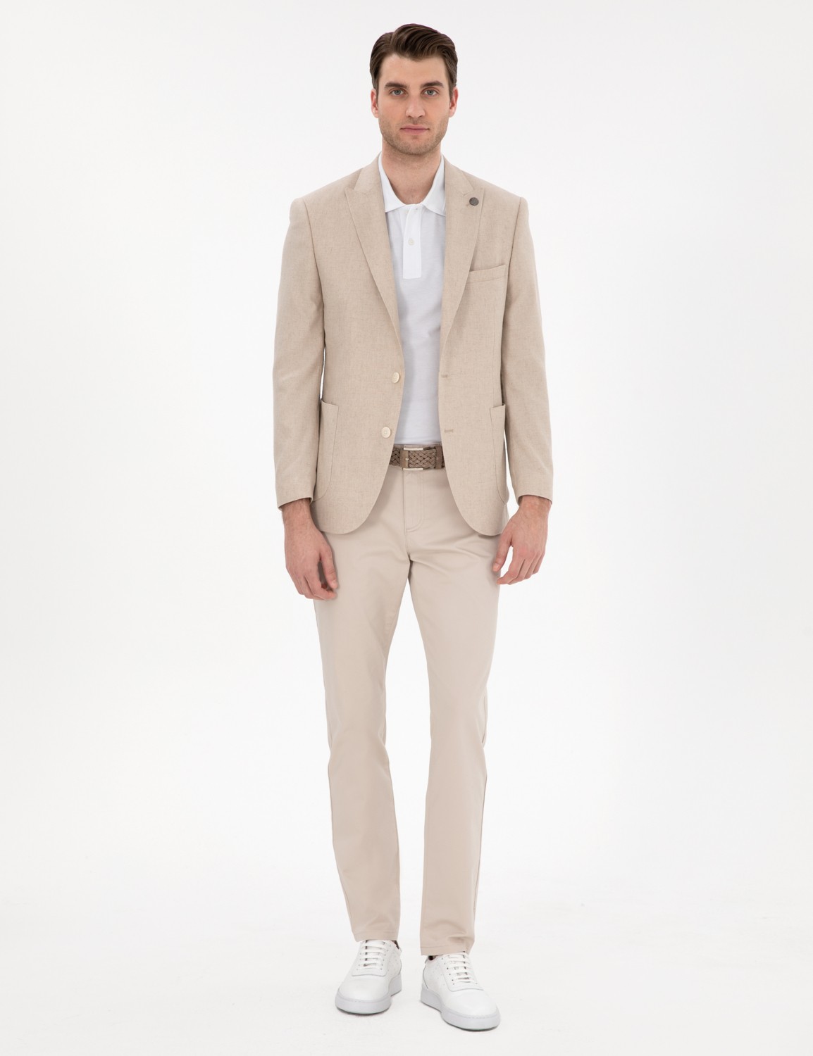 Pierre Cardin Erkek Açık Mavi Slim Fit Yazlık Kanvas Pantolon 50305450-VR003