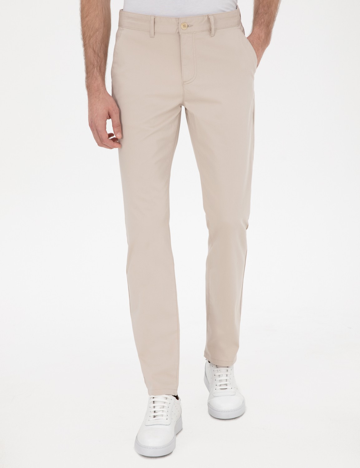 Pierre Cardin Erkek Açık Mavi Slim Fit Yazlık Kanvas Pantolon 50305450-VR003 görsel 2