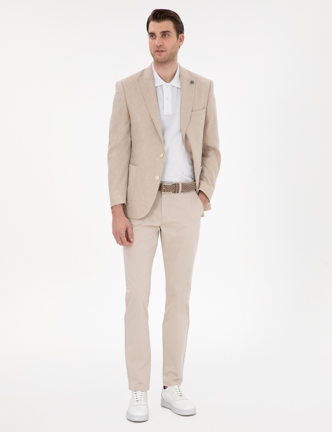 Pierre Cardin Erkek Açık Mavi Slim Fit Yazlık Kanvas Pantolon 50305450-VR003 görsel 3
