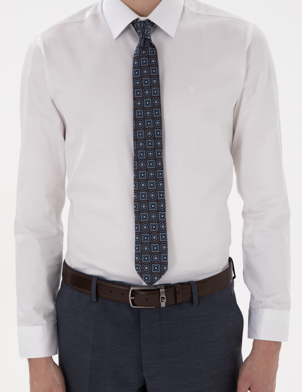 Pierre Cardin Erkek Beyaz %100 Pamuk Parlak Saten Slim Fit Uzun Kollu Basic Gömlek 50305127-VR013 görsel 6