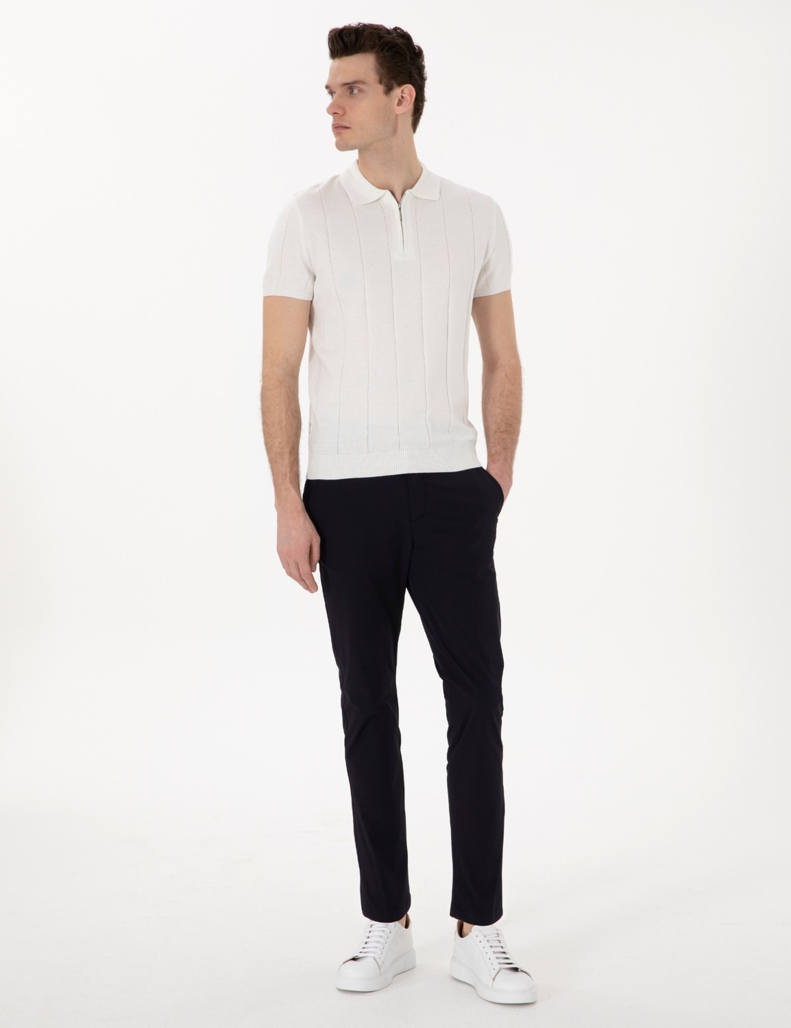Pierre Cardin Erkek Siyah Slim Fit Jogger Kanvas Pantolon 50305880-VR046 görsel 3
