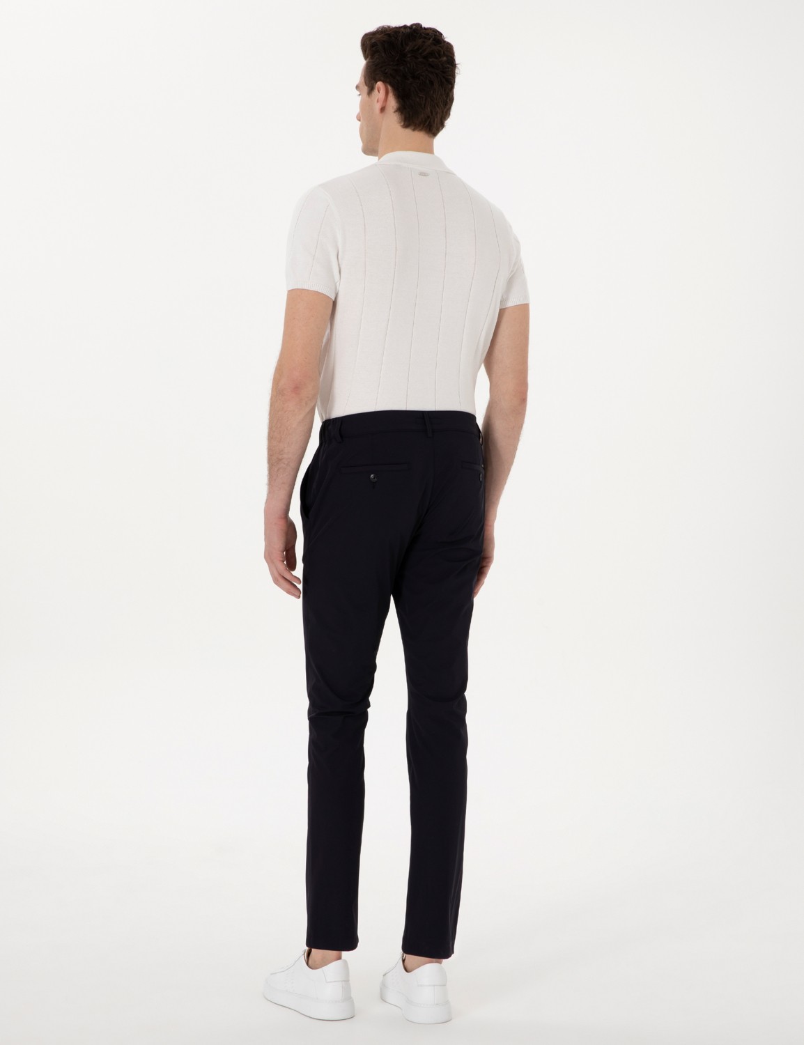 Pierre Cardin Erkek Siyah Slim Fit Jogger Kanvas Pantolon 50305880-VR046 görsel 4