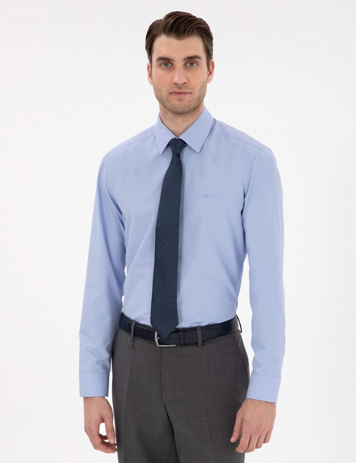 Pierre Cardin Erkek Açık Mavi Slim Fit Uzun Kollu Basic Gömlek 50307297-VR003 görsel 8
