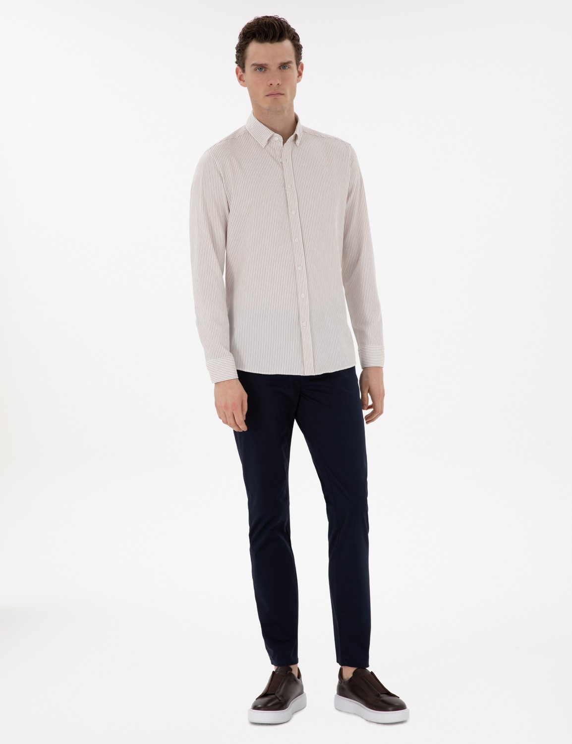Pierre Cardin Erkek Açık Mavi Slim Fit Yazlık Kanvas Pantolon 50305450-VR003 görsel 8