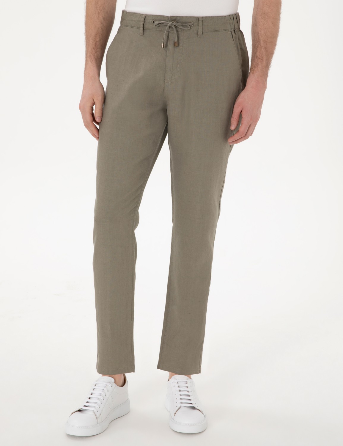 Pierre Cardin Erkek Siyah Carrot Fit %100 Keten Kanvas Pantolon 50301811-VR046 görsel 8