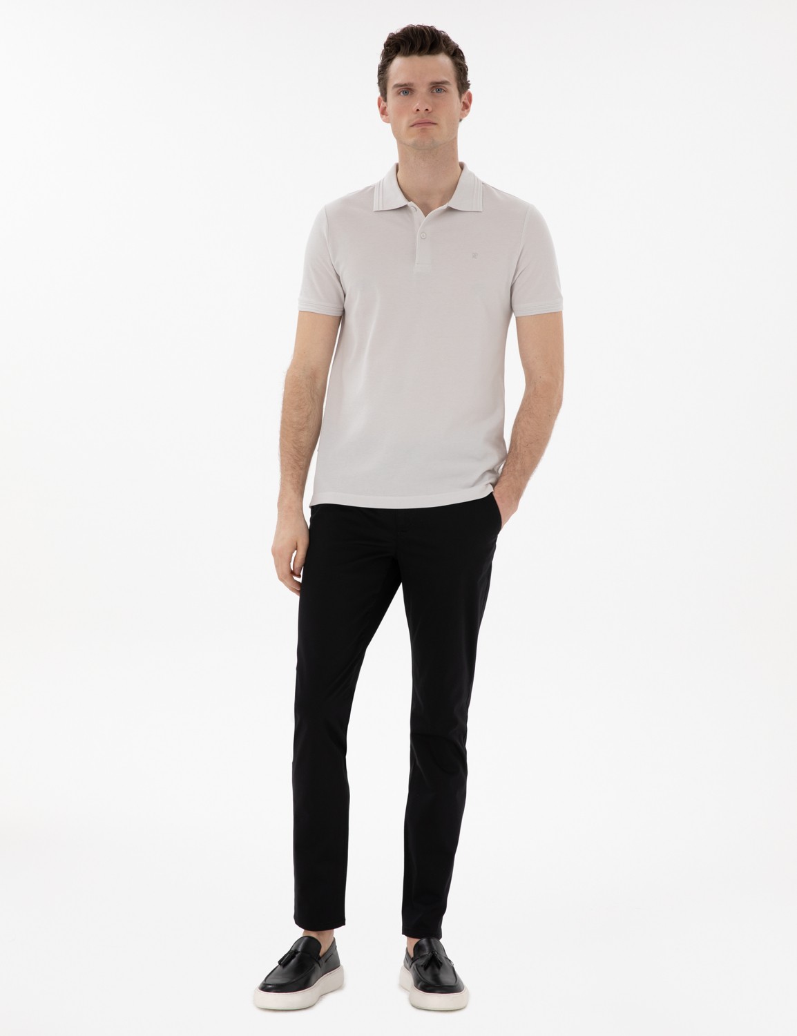 Pierre Cardin Erkek Açık Mavi Slim Fit Yazlık Kanvas Pantolon 50305450-VR003