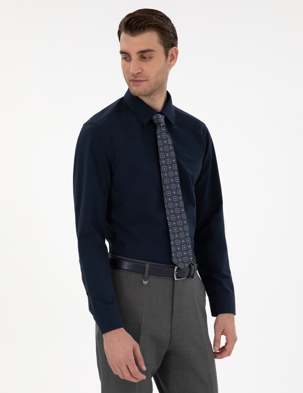 Pierre Cardin Erkek Açık Mavi Slim Fit Uzun Kollu Basic Gömlek 50307297-VR003