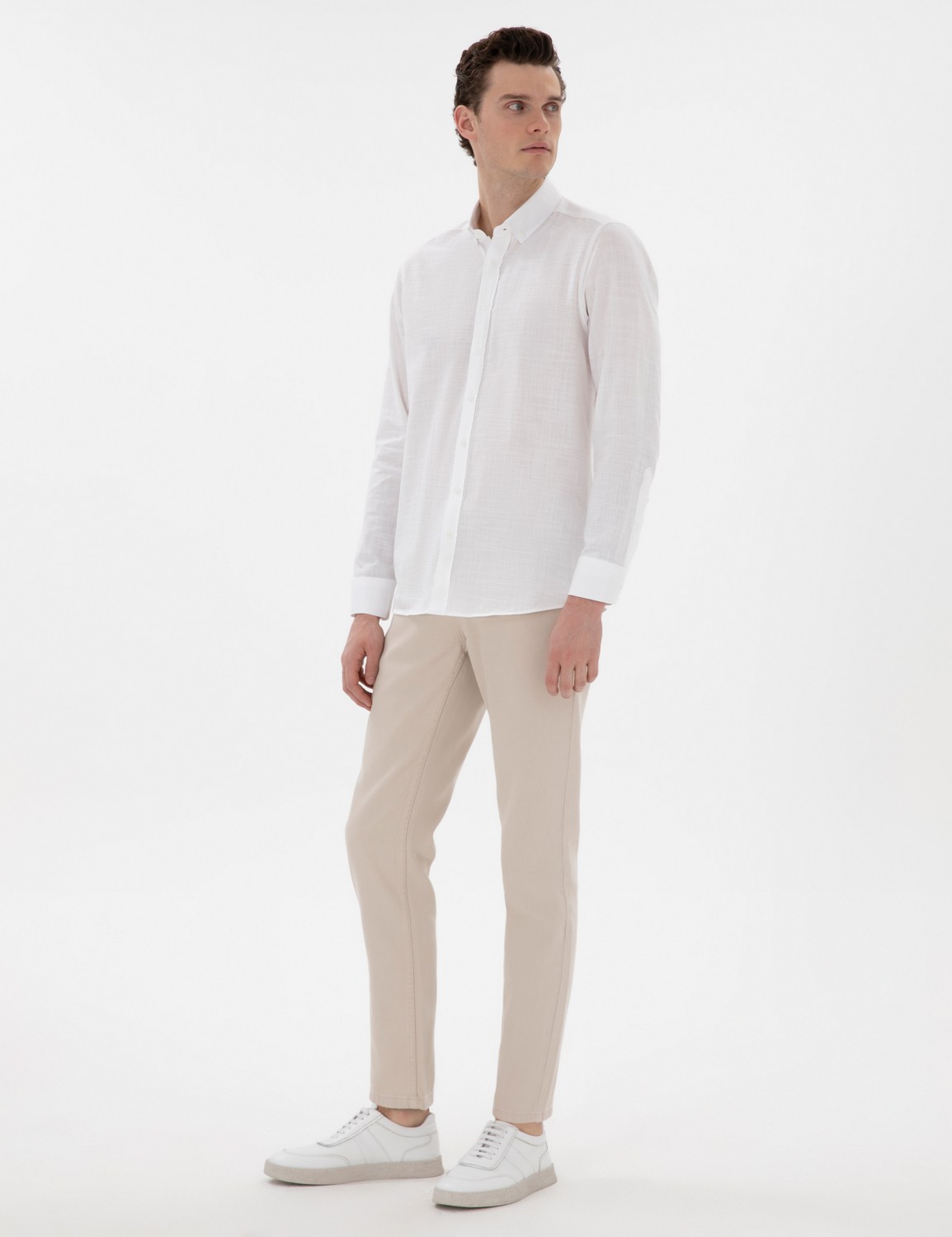 Pierre Cardin Erkek Bej Slim Fit Jean Pantolon 50302674-VR011 görsel 3