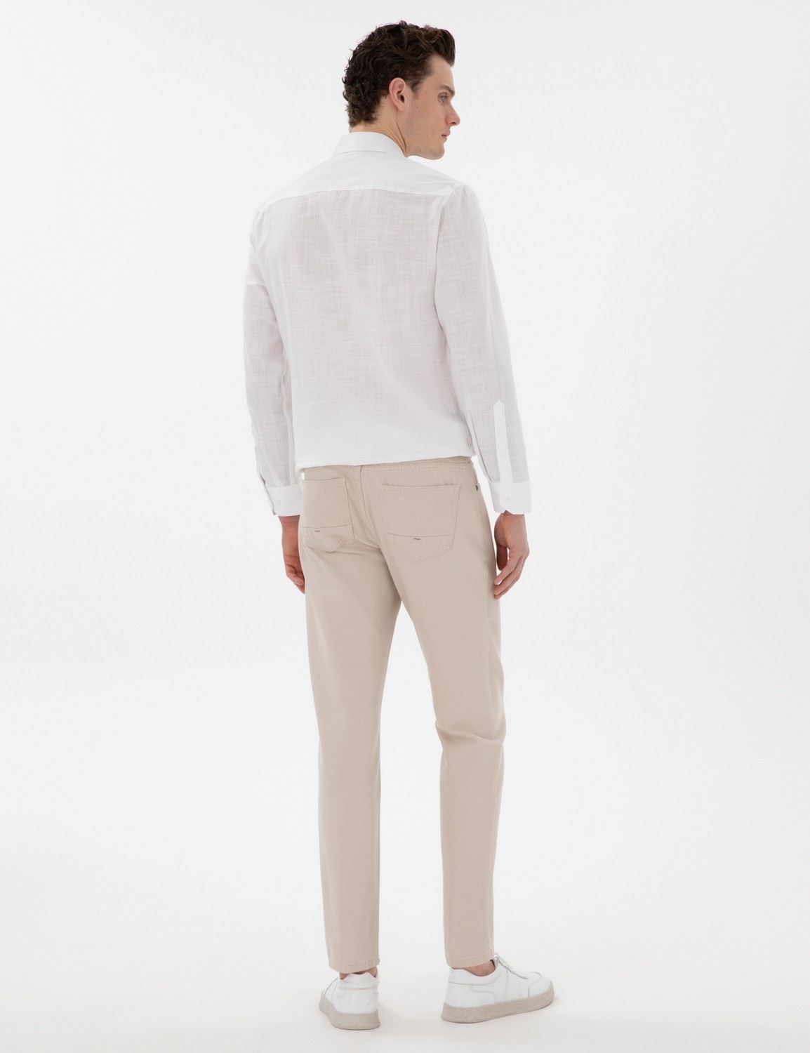 Pierre Cardin Erkek Bej Slim Fit Jean Pantolon 50302674-VR011 görsel 4
