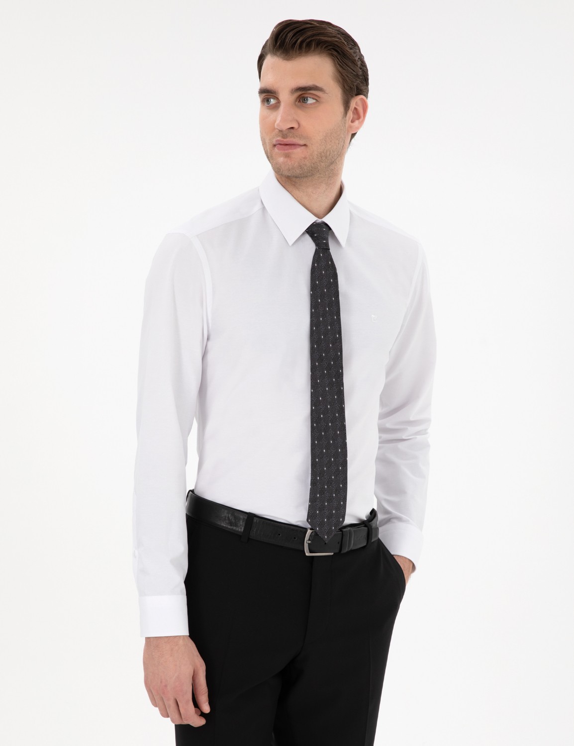 Pierre Cardin Erkek Açık Mavi Slim Fit Uzun Kollu Basic Gömlek 50307297-VR003