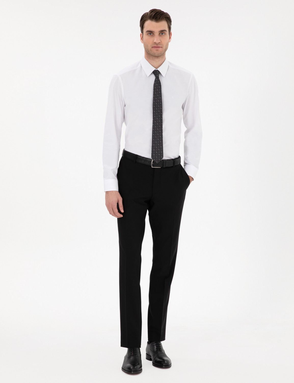 Pierre Cardin Erkek Açık Mavi Slim Fit Uzun Kollu Basic Gömlek 50307297-VR003 görsel 4