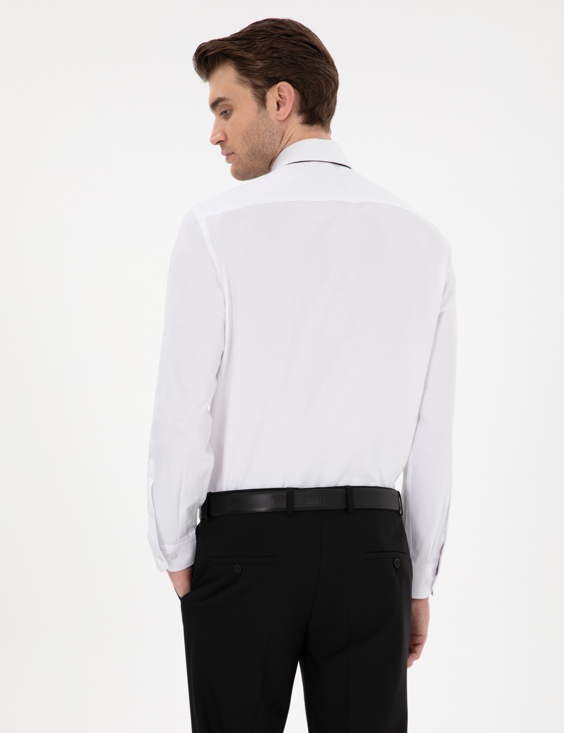 Pierre Cardin Erkek Açık Mavi Slim Fit Uzun Kollu Basic Gömlek 50307297-VR003 görsel 5