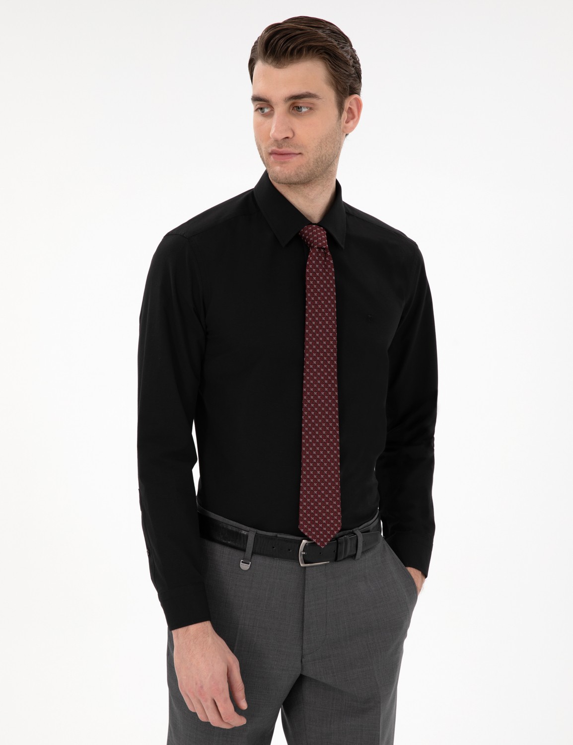 Pierre Cardin Erkek Açık Mavi Slim Fit Uzun Kollu Basic Gömlek 50307297-VR003