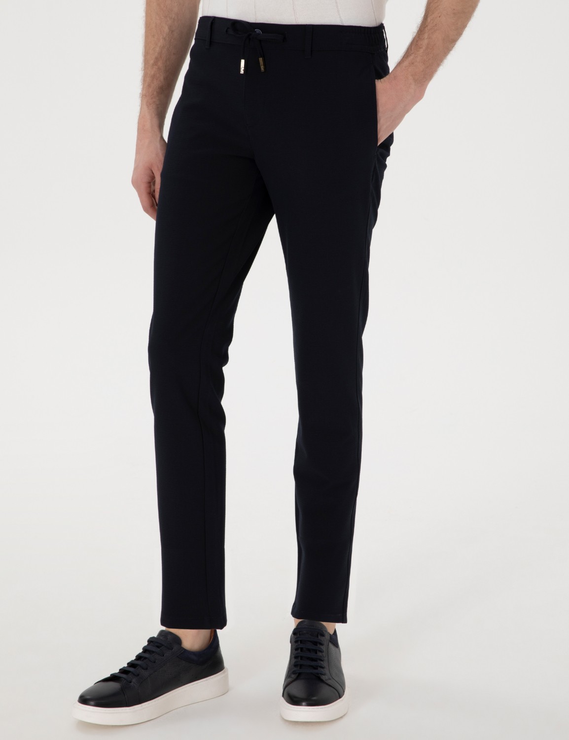 Pierre Cardin Erkek Siyah Slim Fit Jogger Kanvas Pantolon 50305261-VR046 görsel 2